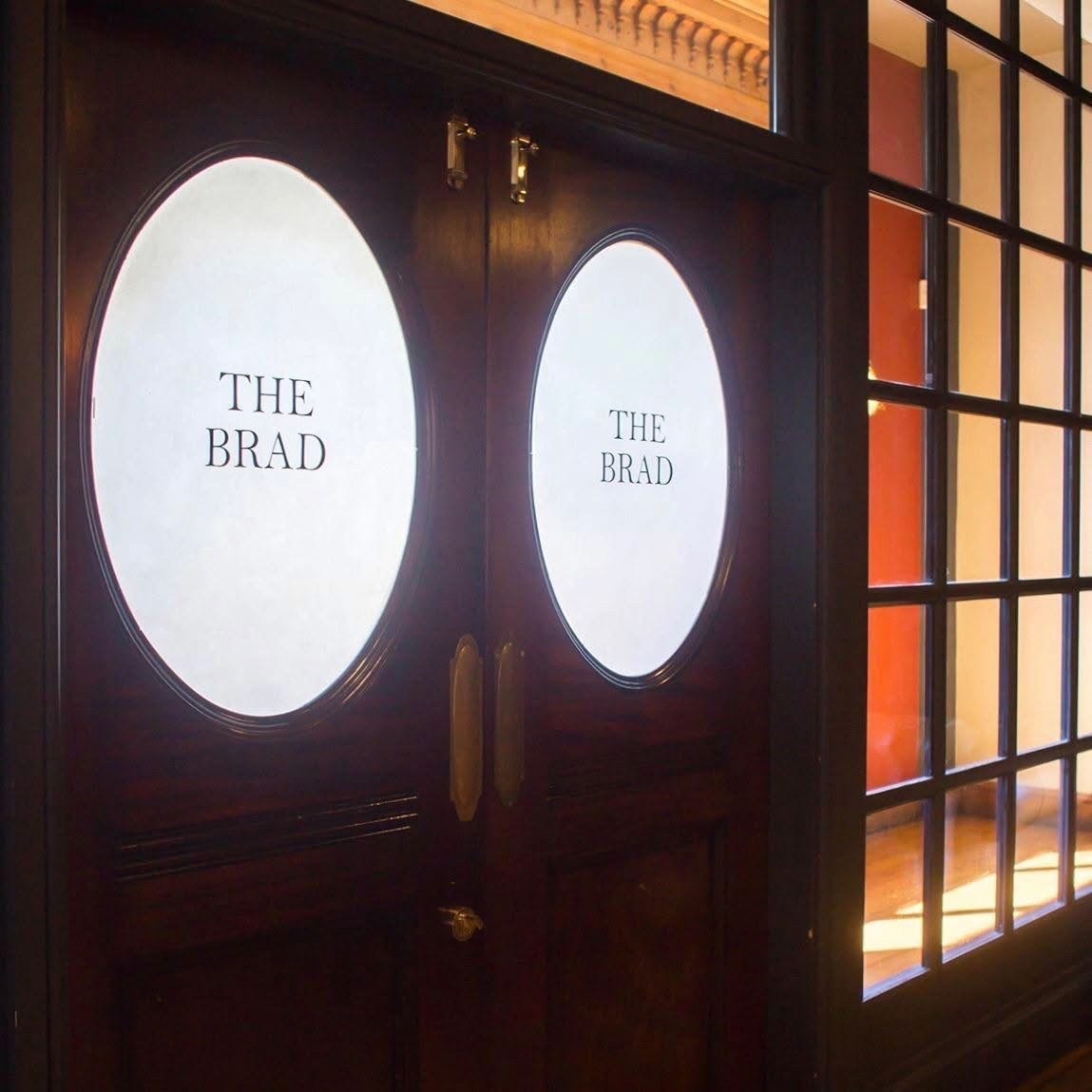 The Brad lettering on the venue doors