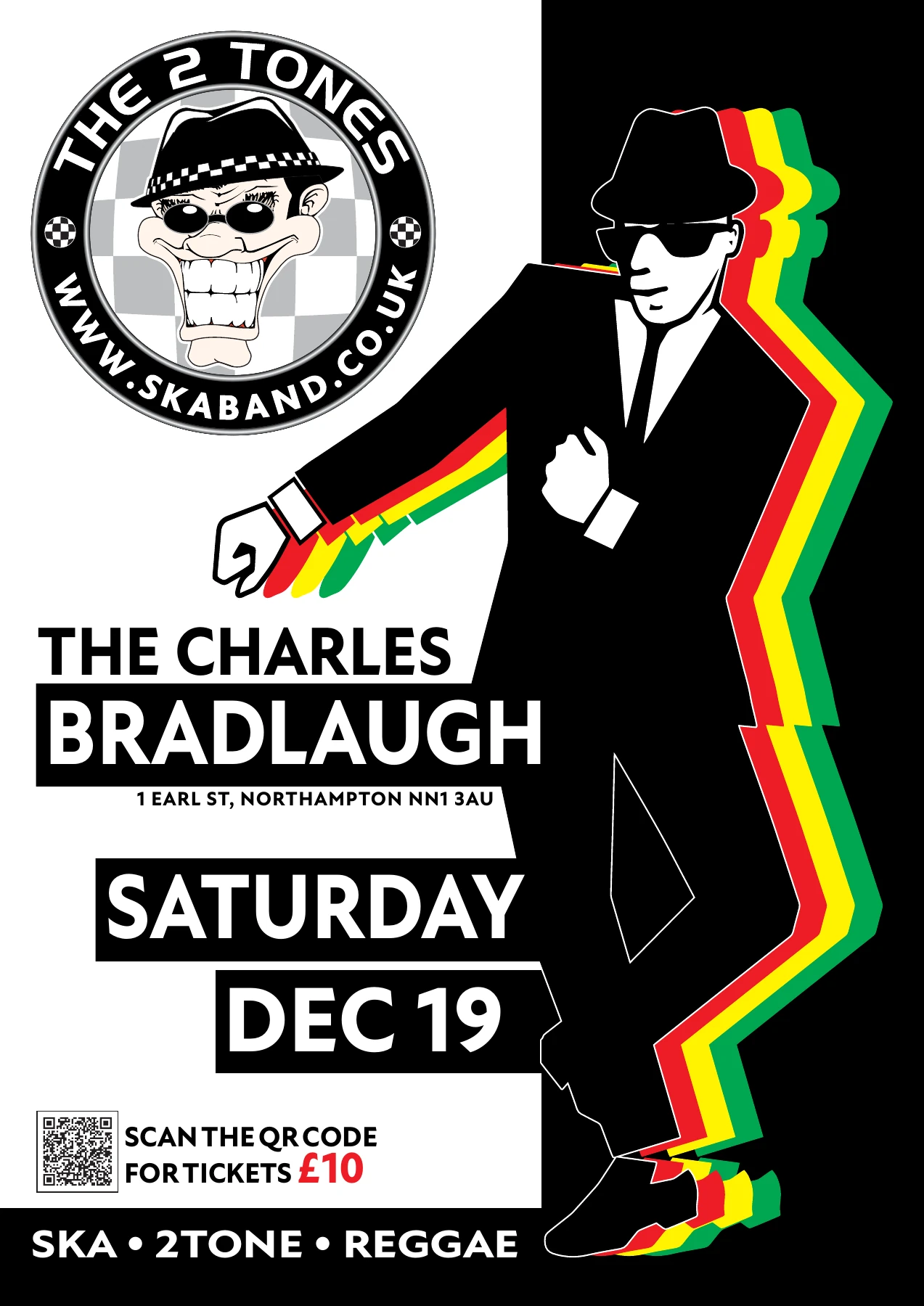 Official The 2 Tones Christmas Party poster, Saturday 19th December